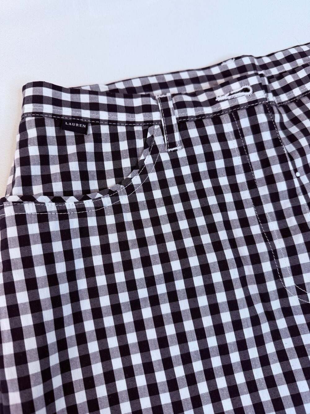 Lauren Ralph Lauren Petite Black and White Gingham Cropped Pants - size 2p - Picture 2 of 7